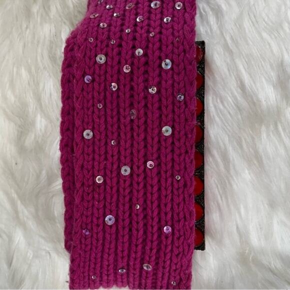 NEW Banana Republic Cashmere Hand knit Sequin Sparkle Colorful Fringe Wrap Scarf - Picture 8 of 12